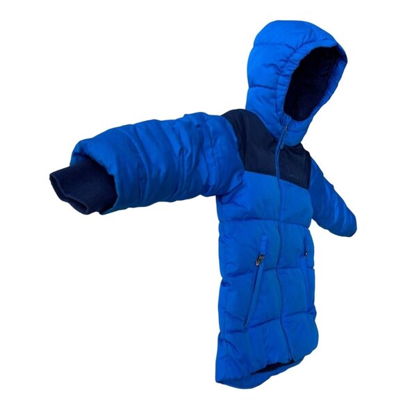 Lands End Boys Fleece Lined Coat Sz S Hooded Blue Zip Pockets Snow Ski R… - Picture 4 of 12